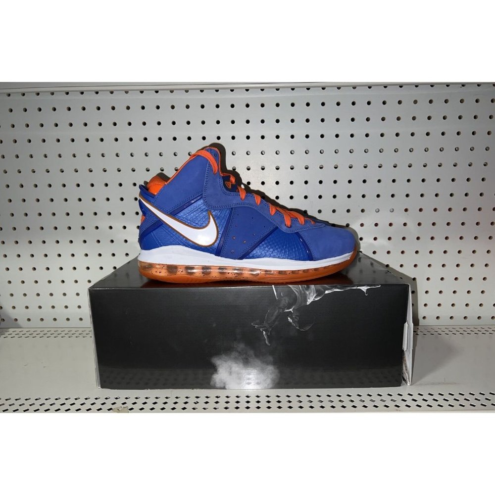 Nike Men's Blue and Orange Basketball Shoes